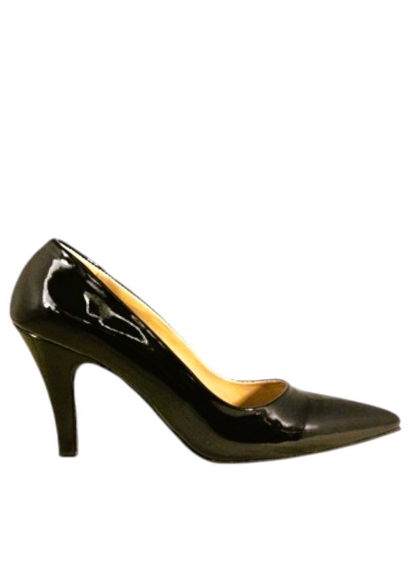 Kadın Stiletto Siyah Rugan