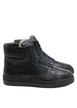 Erkek Bot Polman Kürklü Düz Siyah