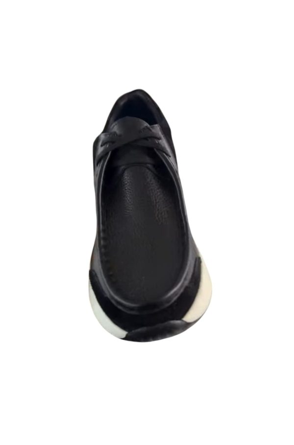 %100 Deri Siyah Sneakers Ayakkabı - Görsel 2