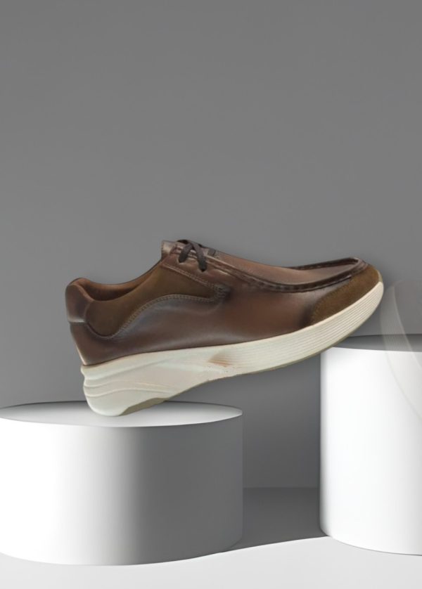 Hakiki Deri Kahve Sneakers Ayakkabı - Görsel 2