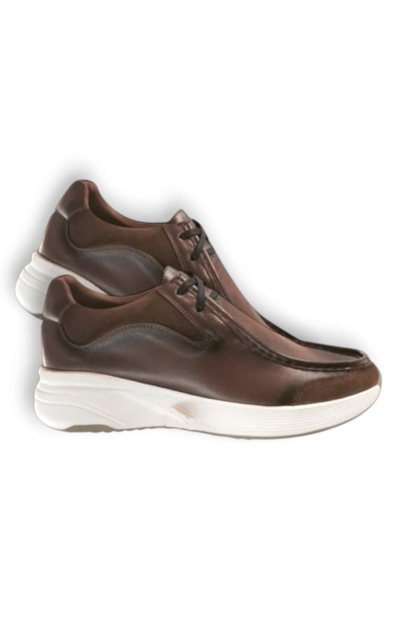 Hakiki Deri Kahve Sneakers Ayakkabı - Görsel 4