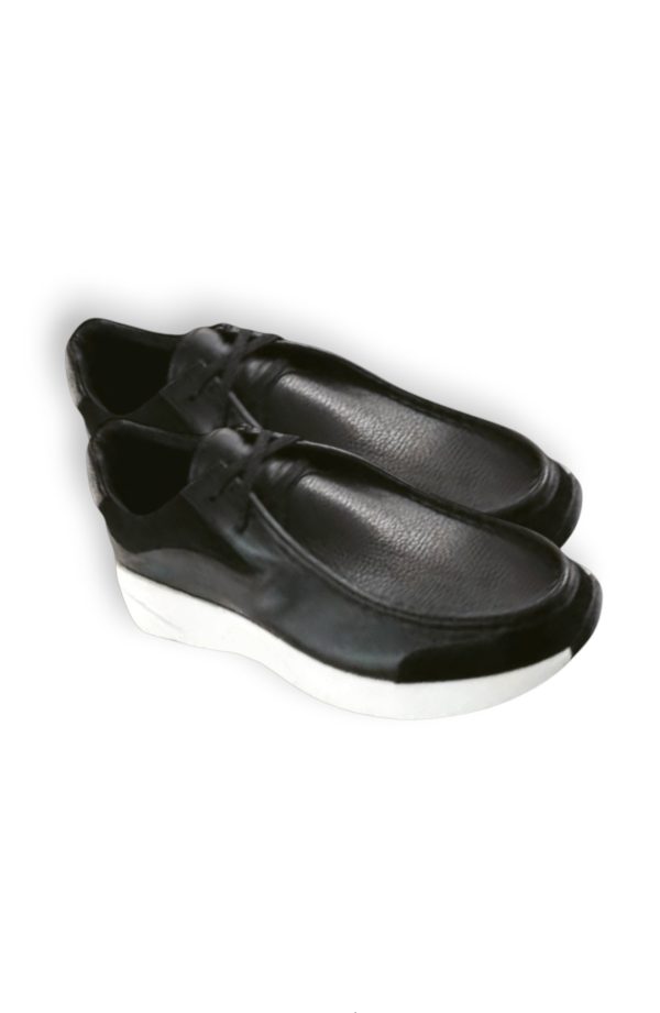 %100 Deri Siyah Sneakers Ayakkabı - Görsel 6