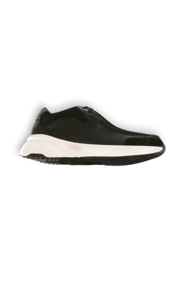%100 Deri Siyah Sneakers Ayakkabı - Görsel 4