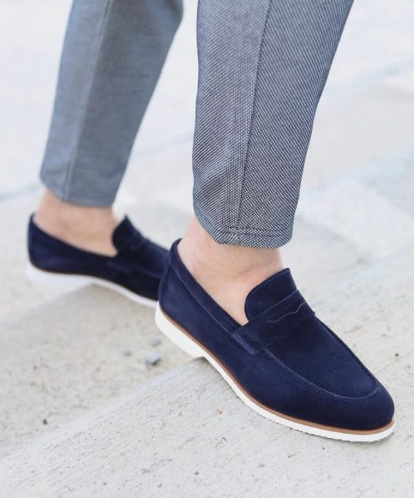 Yazlık Hakiki Süet Loafer Lacivert - Görsel 3