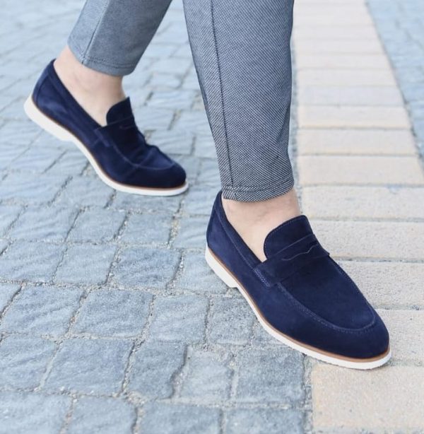 Yazlık Hakiki Süet Loafer Lacivert - Görsel 5