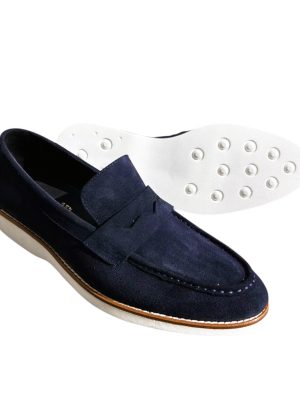 Yazlık Hakiki Süet Loafer Lacivert