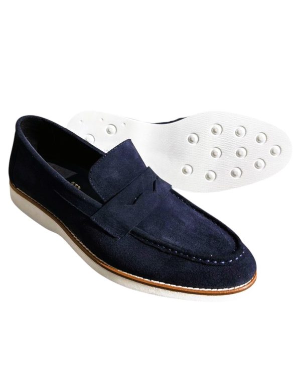 Yazlık Hakiki Süet Loafer Lacivert
