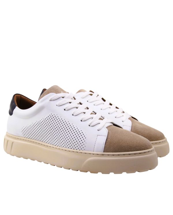 Sneaker Model 001 Beyaz Bej Erkek Ayakkabı - Görsel 3