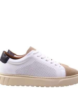Sneaker Model 001 Beyaz Bej Erkek Ayakkabı