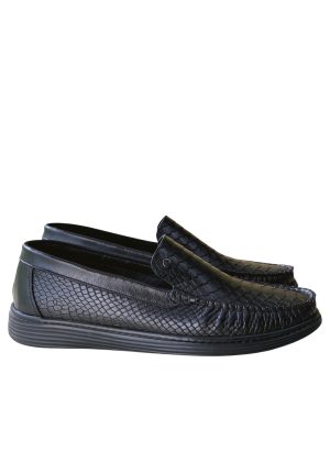 Loafer Yılan Derisi Siyah