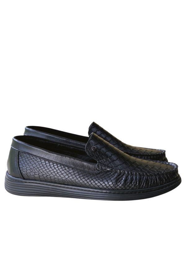 Loafer Yılan Derisi Siyah