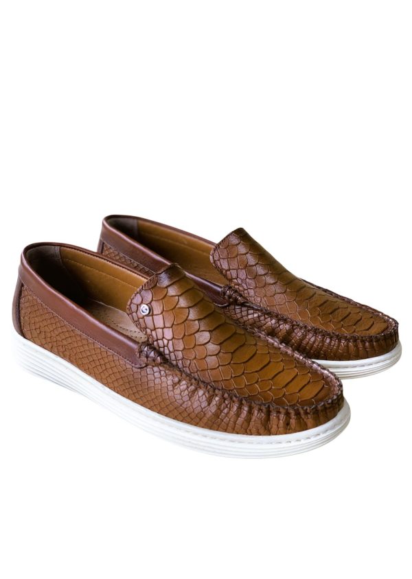 Loafer Yılan Derisi Taba - Görsel 2
