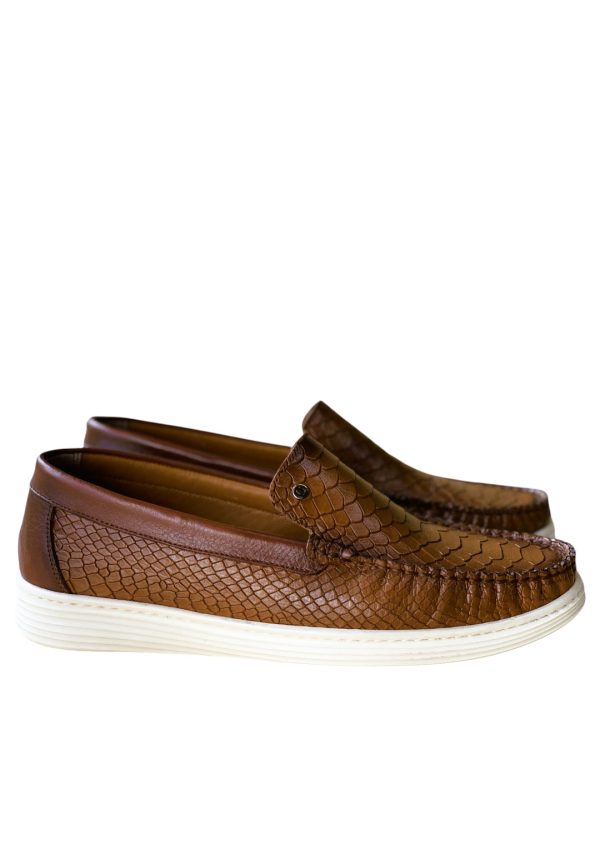 Loafer Yılan Derisi Taba