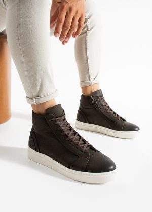 Meegora Erkek Kahverengi Hakiki Deri Bot