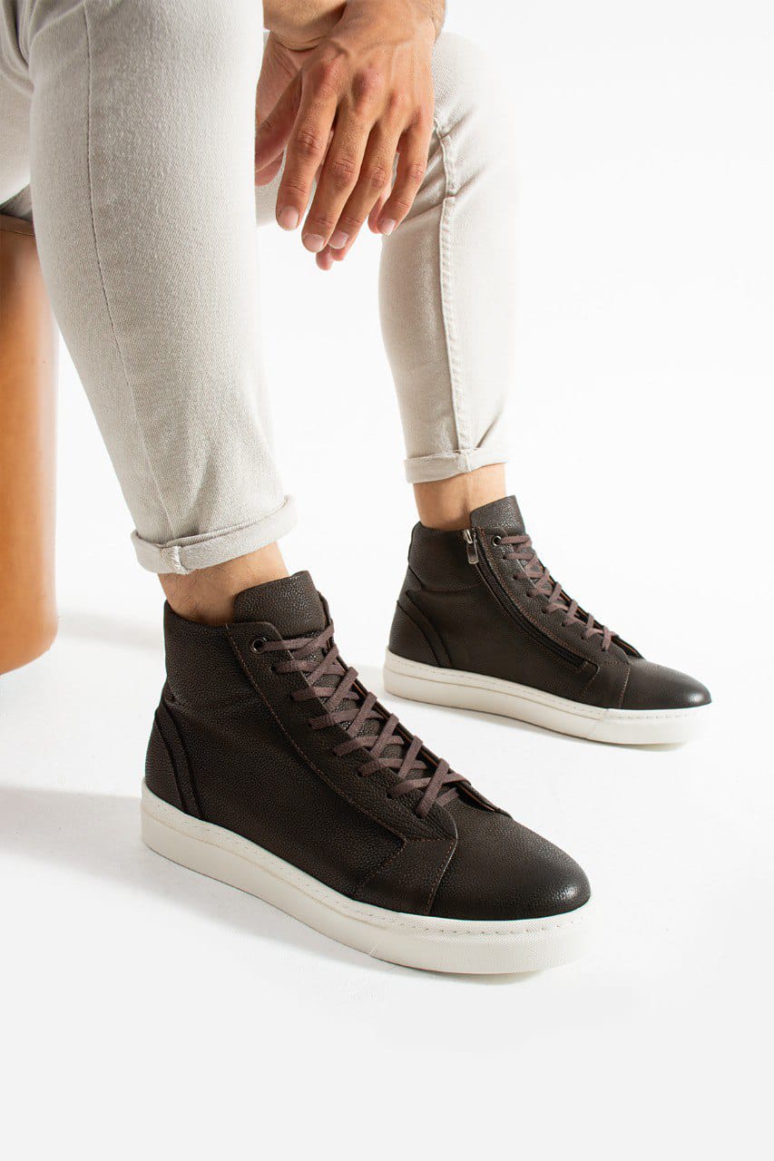 Meegora Erkek Kahverengi Hakiki Deri Bot