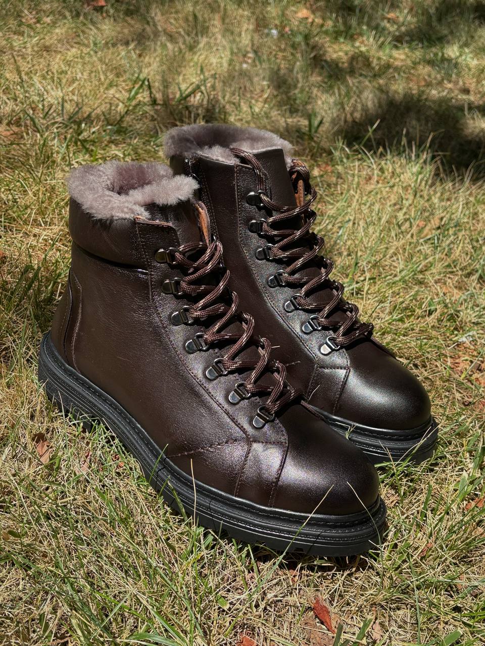 Meegora Erkek Kahverengi Hakiki Deri-Kürklü Bot - Görsel 4