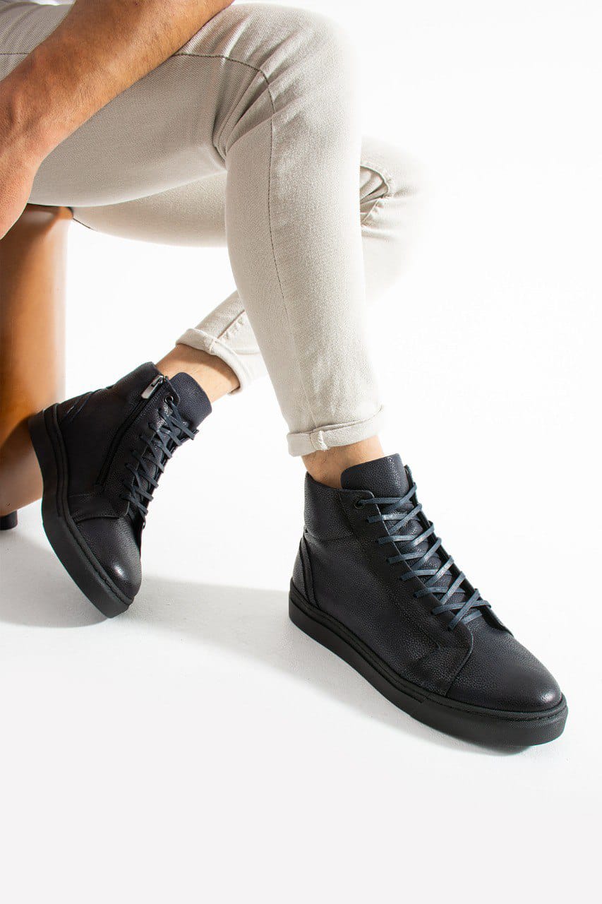 Meegora Erkek Lacivert Hakiki Deri Bot - Görsel 2