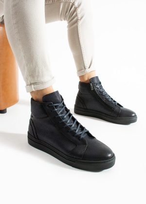 Meegora Erkek Lacivert Hakiki Deri Bot