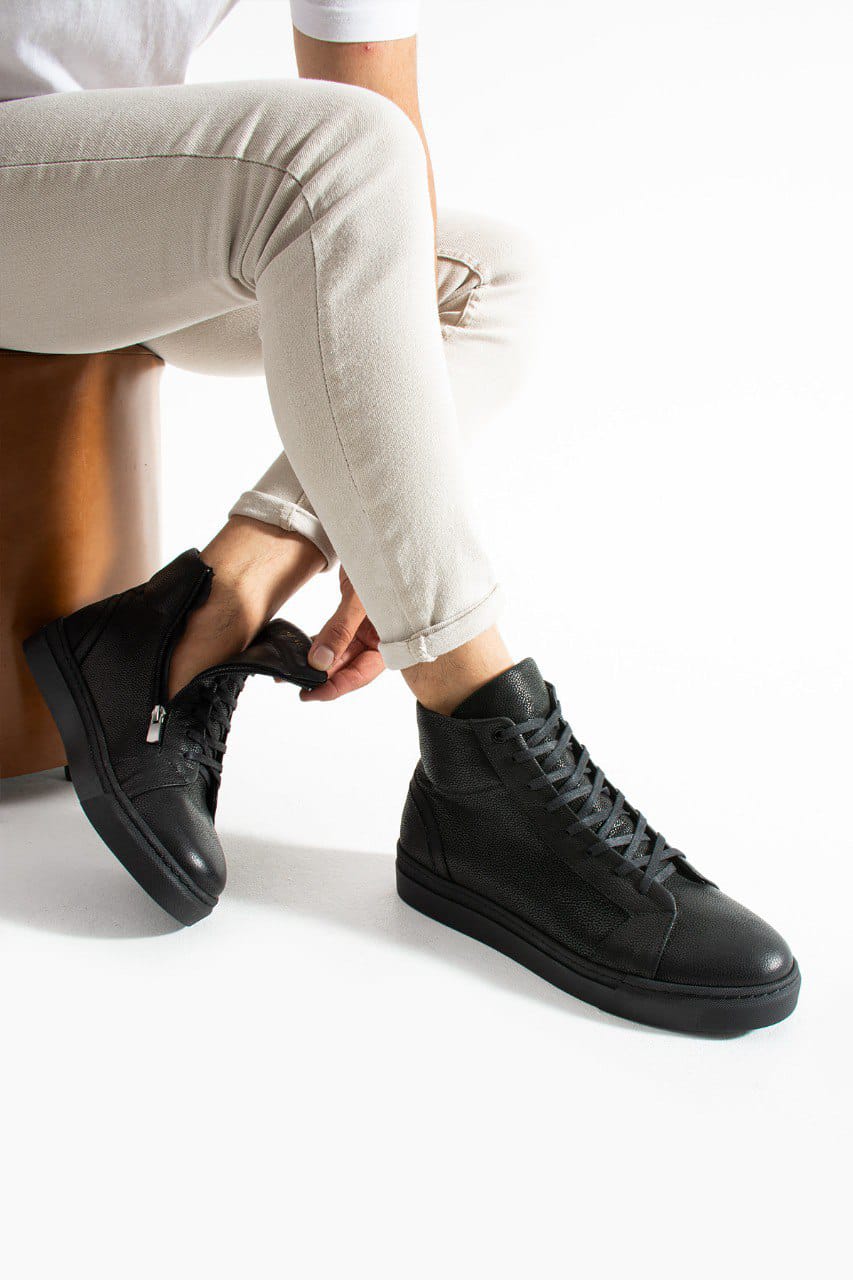 Meegora Erkek Siyah Hakiki Deri Bot - Görsel 2