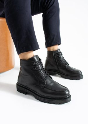 MEEGORA Erkek Lacivert Premium Hakiki Deri Bot