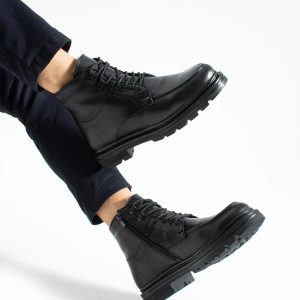 SHOEMAKER El Yapımı Kürklü Siyah Klasik Erkek Çizme Bot